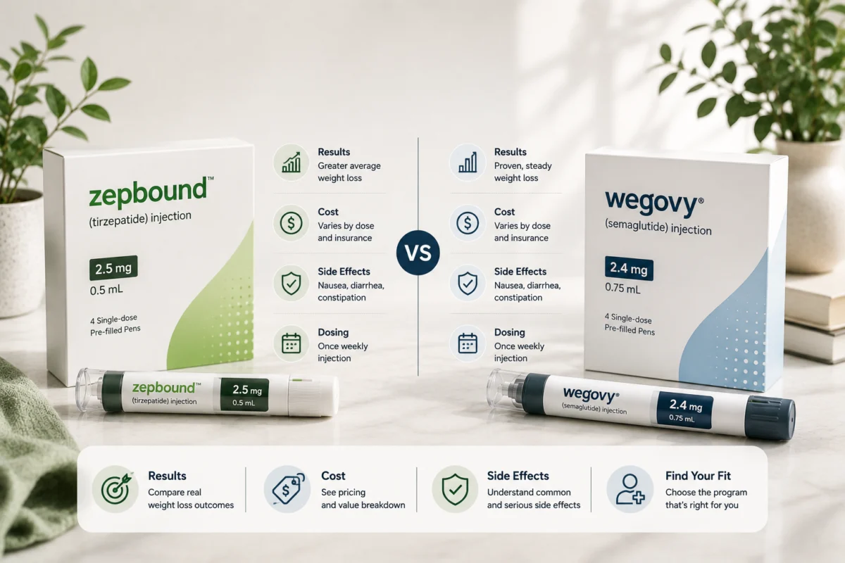 Zepbound vs Wegovy: Results, Cost, and Side Effects Compared