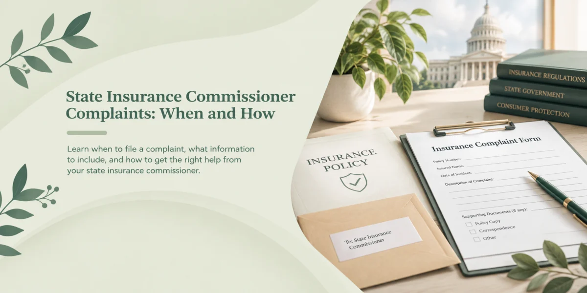 State Insurance Commissioner Complaints: When and How
